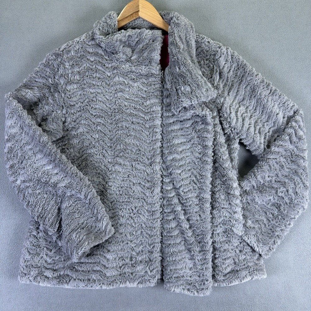 Patagonia Jacket Womens Large Grey Pelage Deep Pile Fleece Outdoor Hiking - Picture 4 of 9